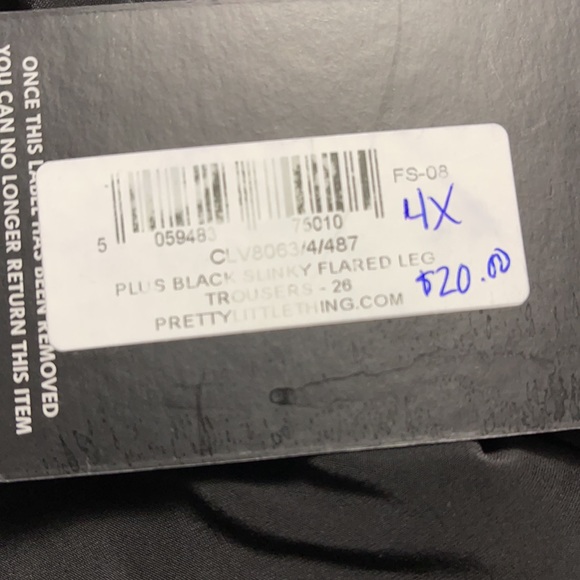 Pretty Little Thing Black Slinky Flared Leg Pants - Picture 5 of 5